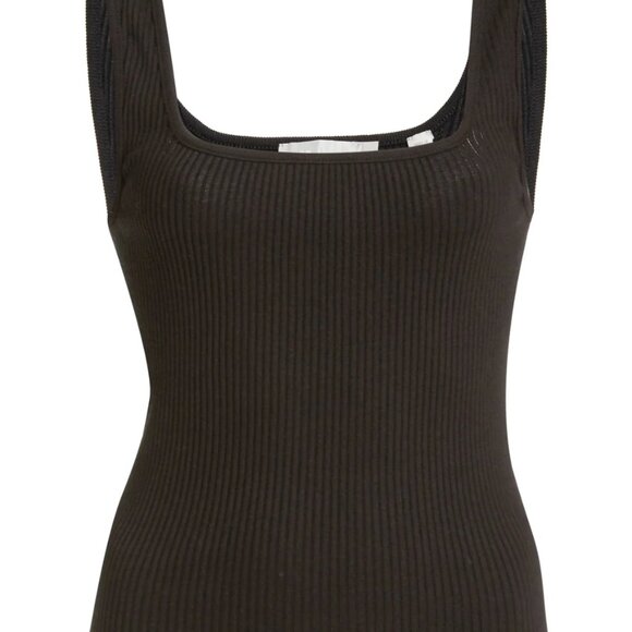 Vince Ribbed Square Neck Tank in Black, Size S, Good Condition - Picture 3 of 9